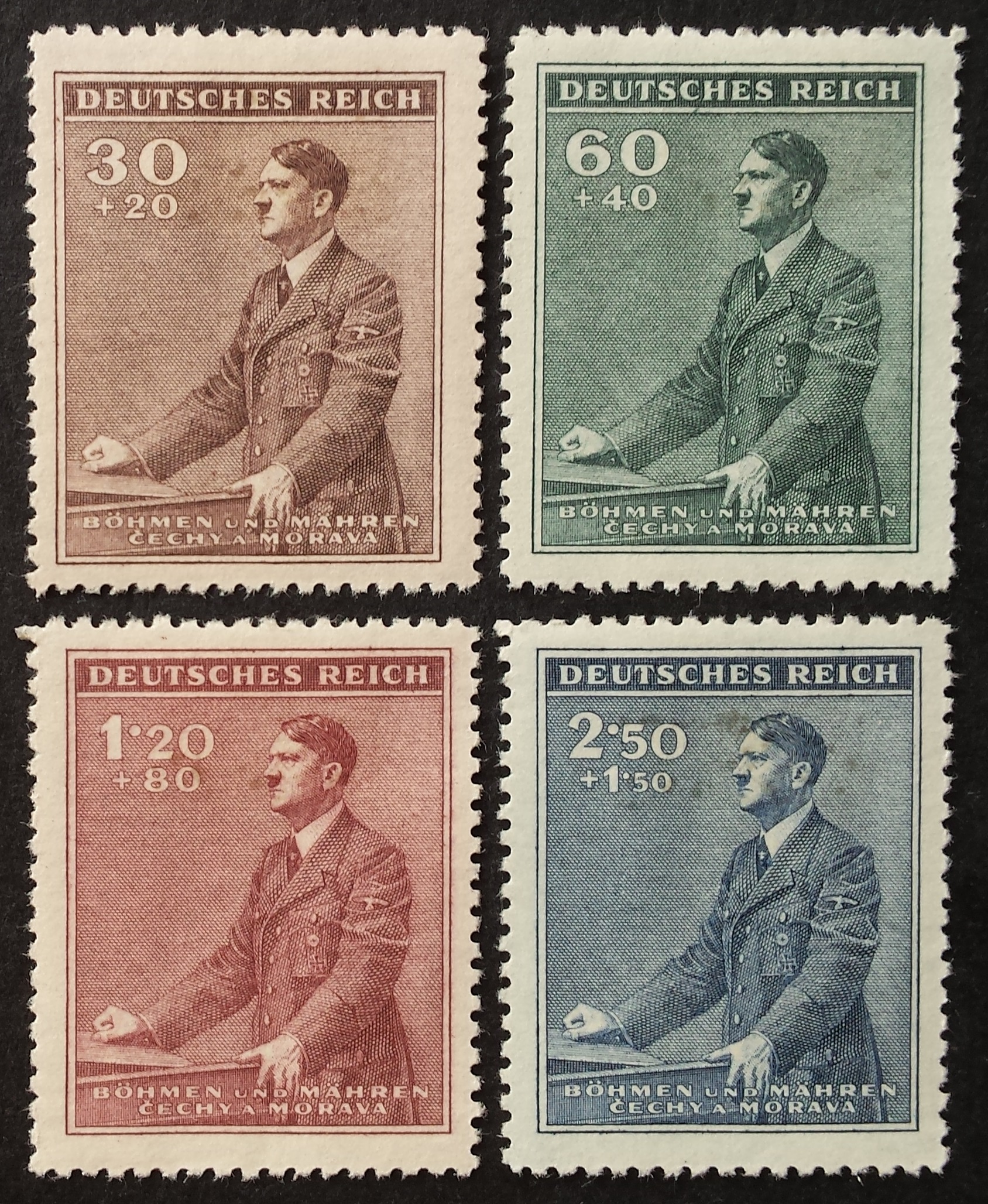 Vokietijos Reichas, Čekijos okupacija, pilna serija, MiNr 85-88 MH*