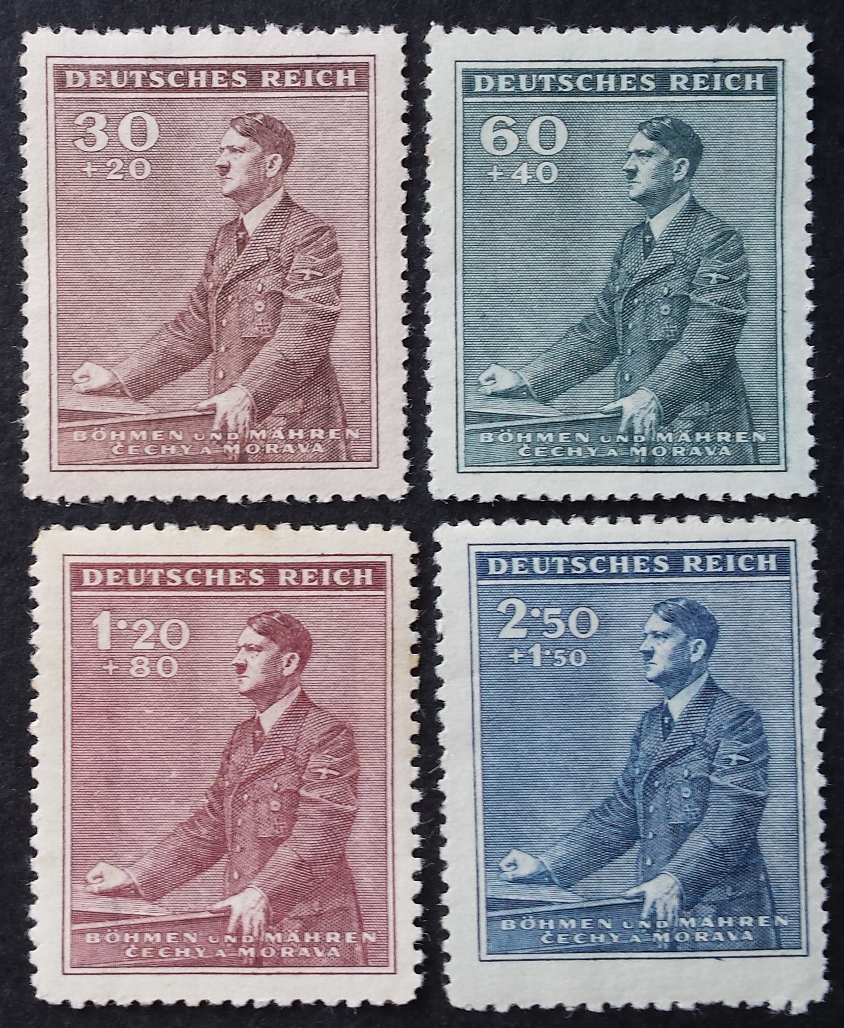 Vokietijos Reichas, Čekijos okupacija, pilna serija, MiNr 85-88 MLH*