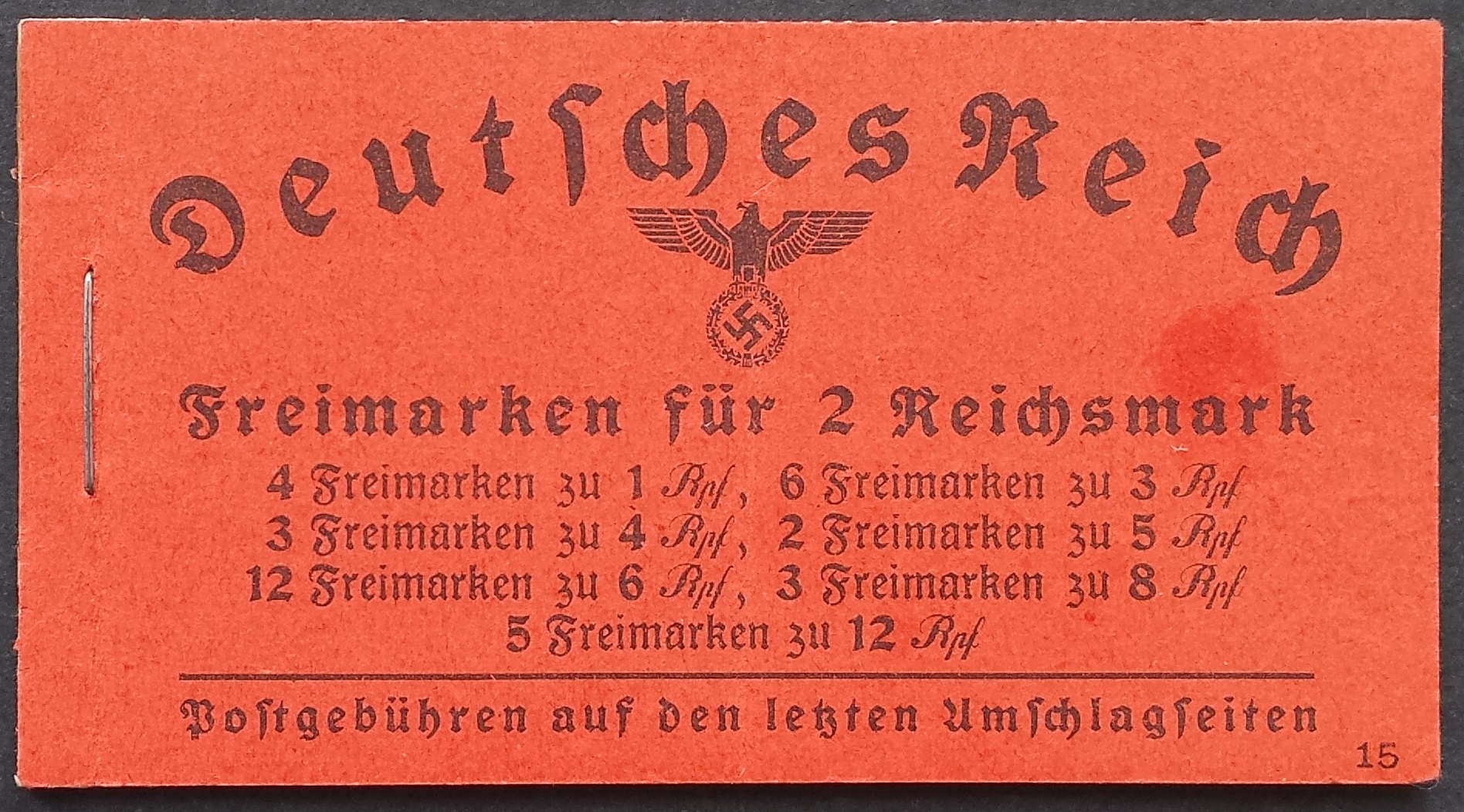 Vokietijos Reichas, kišeninė knygelė Nr 39.5, pilnas komplektas MiNr 512-517, 519 MNH**