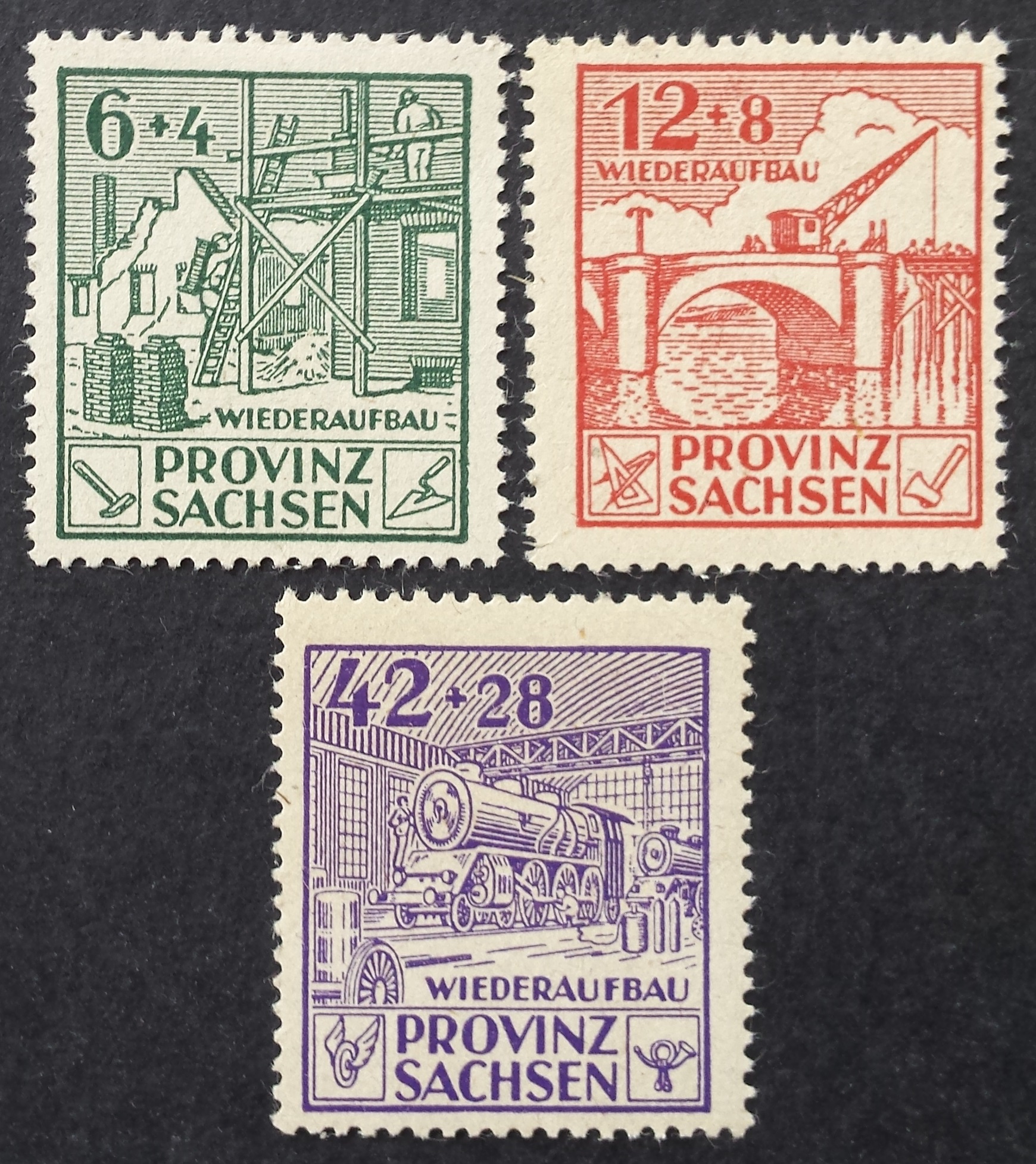 Pokario Vokietija, Sovietų zona, pilna serija MiNr 87-89A MLH*