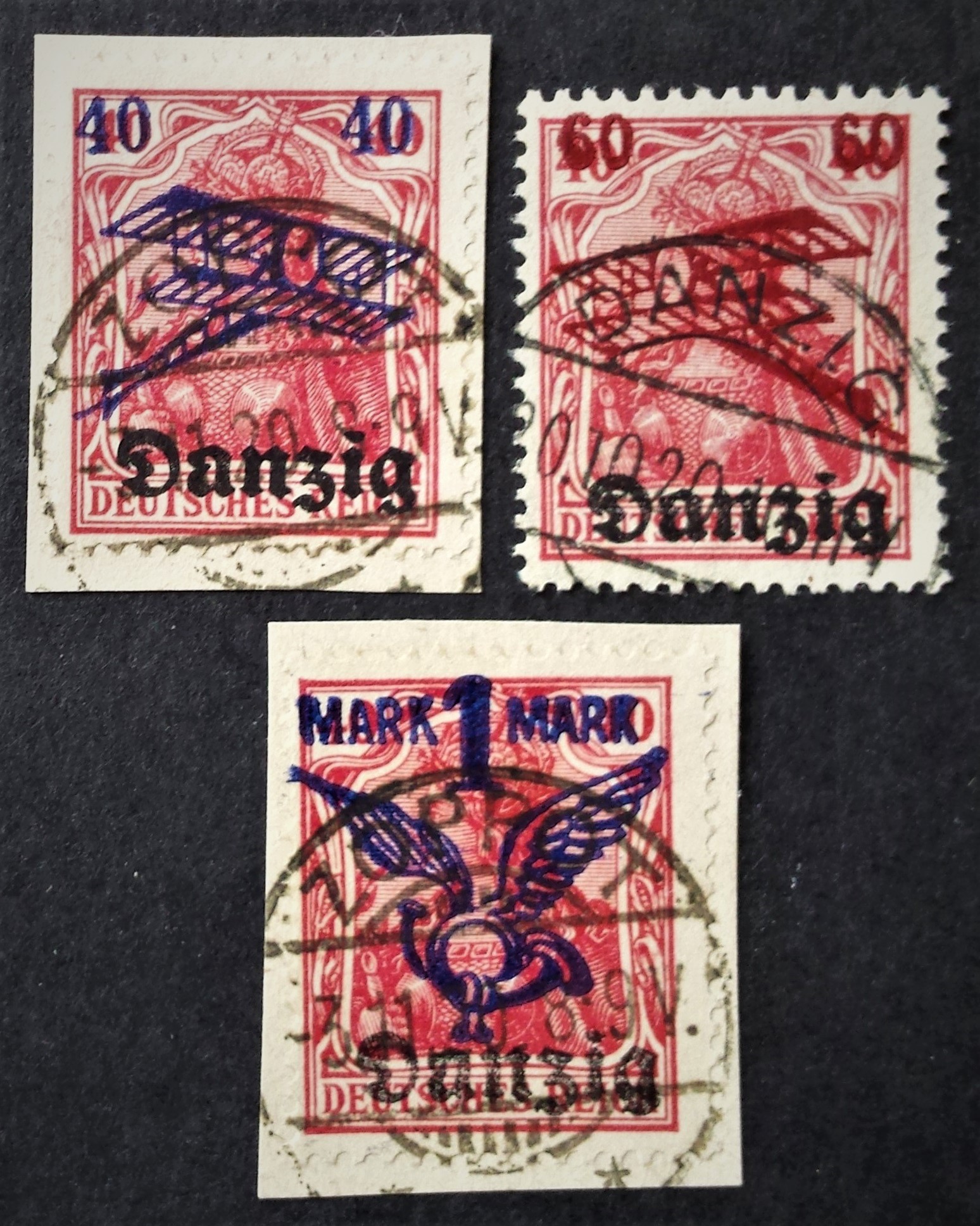 Laisvasis miestas Danzigas, pilna serija, oro paštas (I) MiNr 50-52 Used (O) Laisvasis miestas Danzigas, pilna serija, oro paštas (I) MiNr 50-52 Used (O)
