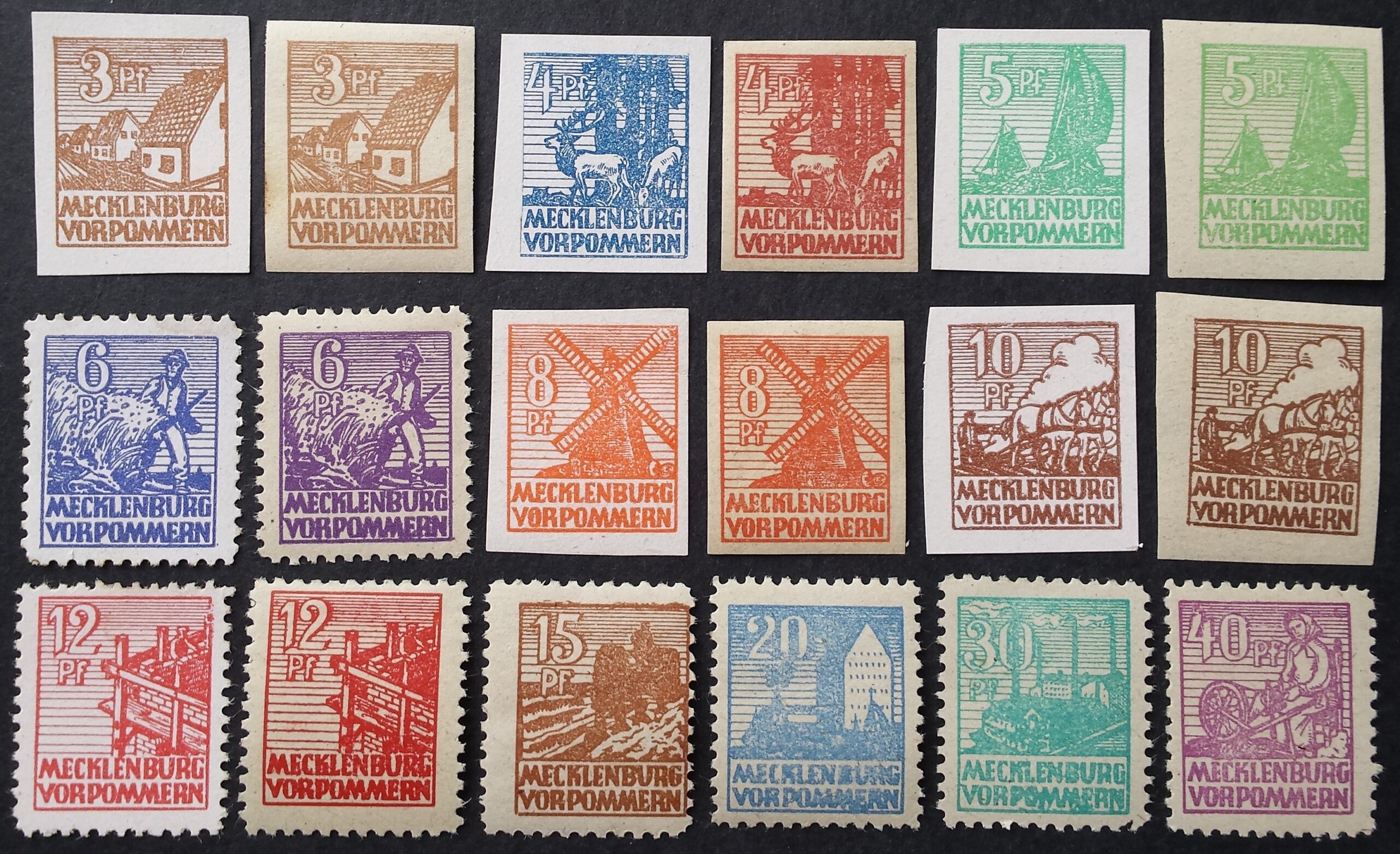 Pokario Vokietija, Sovietų zona, pilna serija, MiNr 29-40 MLH*/MH*