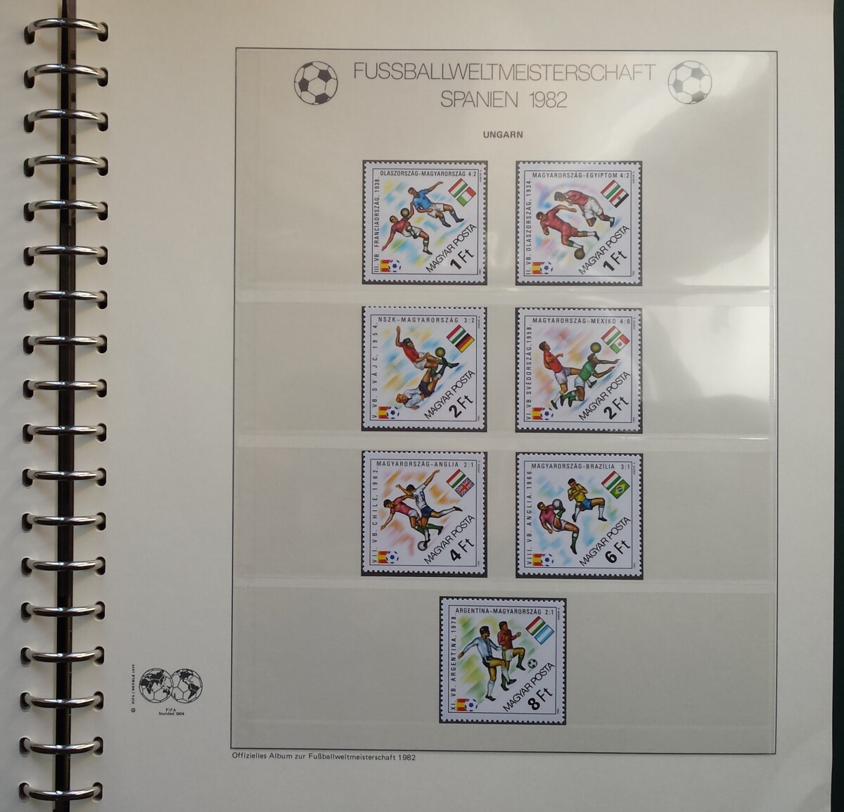 KOLEKCIJA "1982 m. Pasaulio futbolo čempionatas Ispanijoje" Lindner teminiame albume