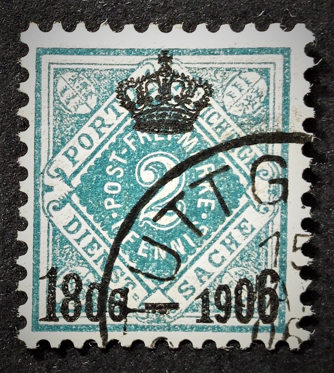 Senoji Vokietija, Viurtembergas, tarnybinis, MiNr 107 Used (O)