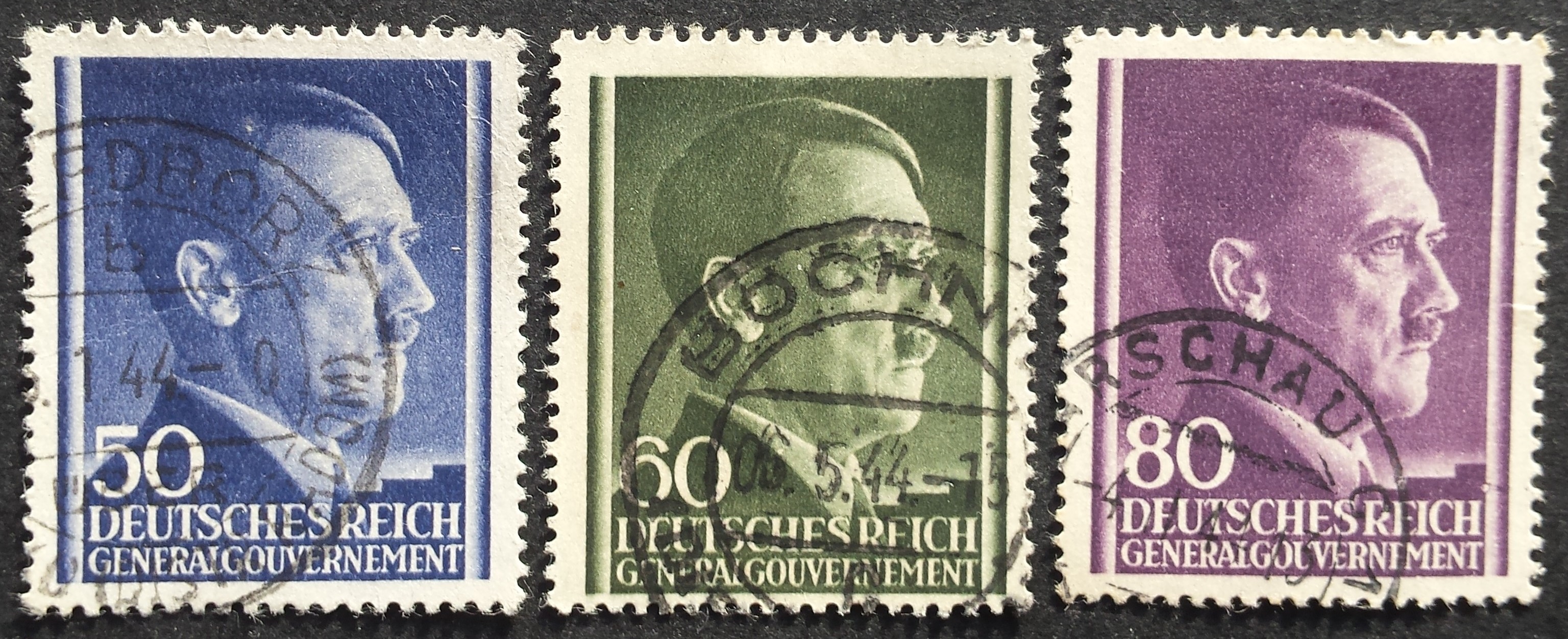 Vokietijos Reichas, Lenkijos okupacija, pilna serija, MiNr 110-112 Used(O)