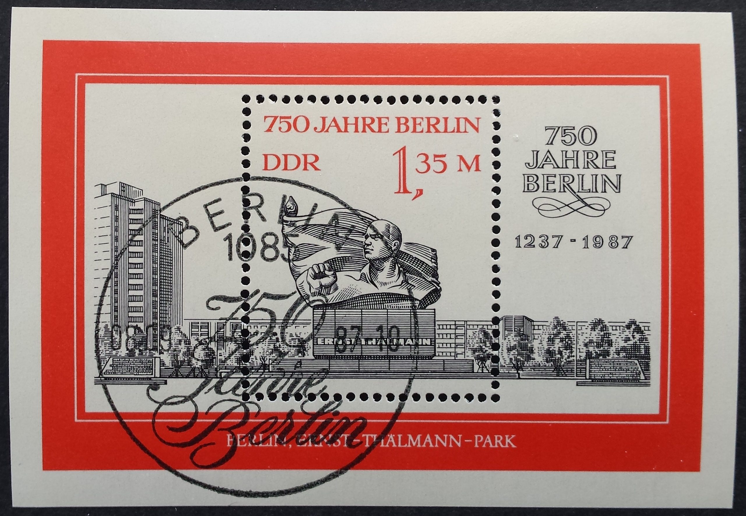 Vokietijos Demokratinė Respublika (VDR), blokas Nr. 89, MiNr 3123 Used (O)