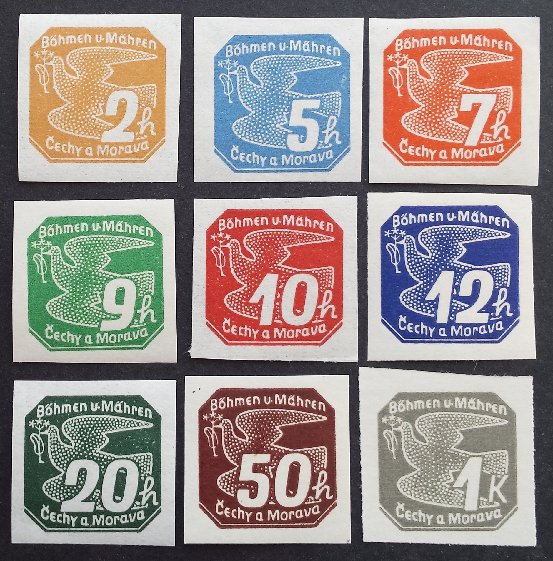 Vokietijos Reichas, Čekijos okupacija, pilna serija, MiNr 42-50 MNH**