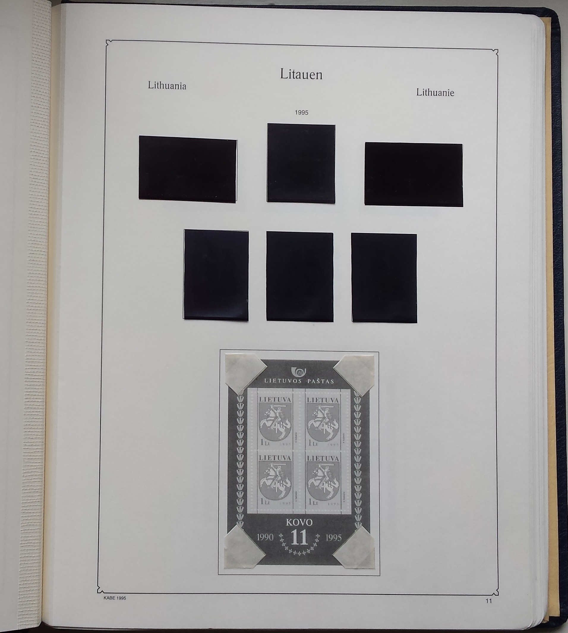 Albumas Lietuvos pašto ženklams 1990-1998 KABE Albumas Lietuvos pašto ženklams 1990-1998 KABE