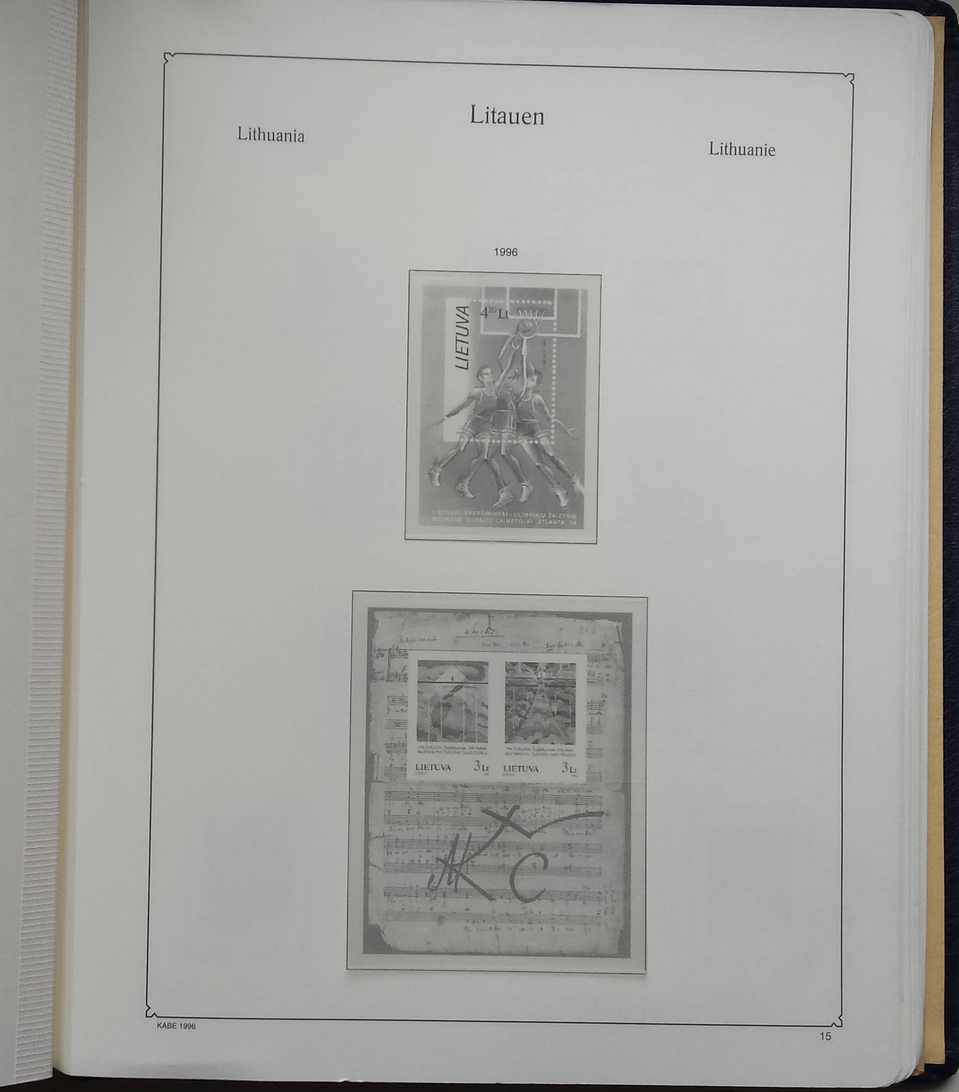 Albumas Lietuvos pašto ženklams 1990-1998 KABE Albumas Lietuvos pašto ženklams 1990-1998 KABE