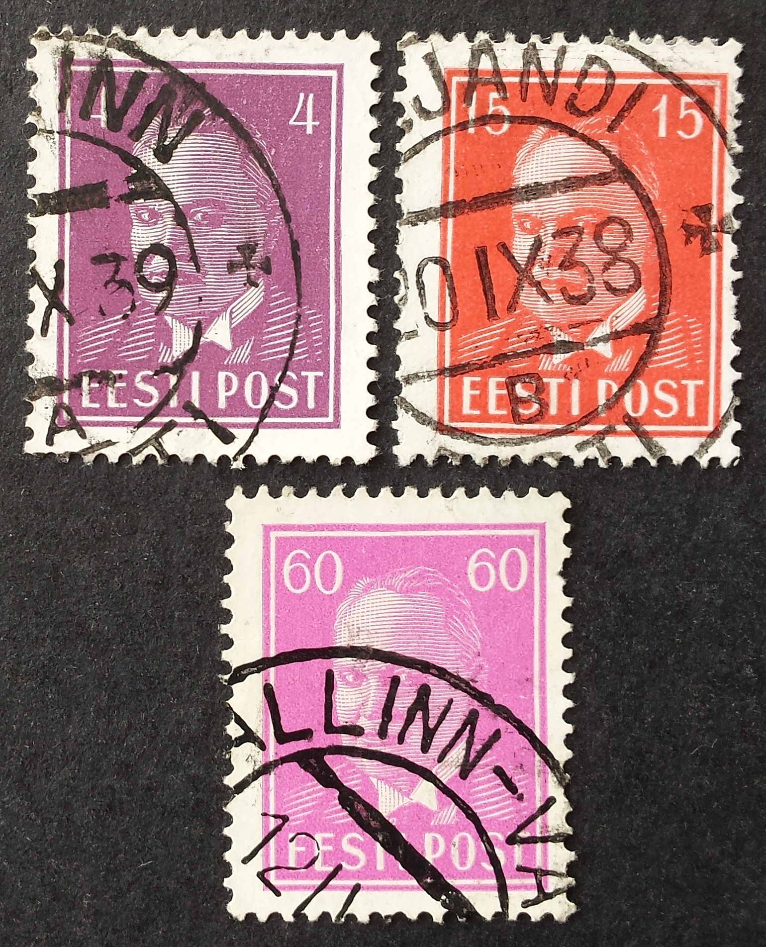 Estija, pilna serija, MiNr 124-126 Used (O) Vx1