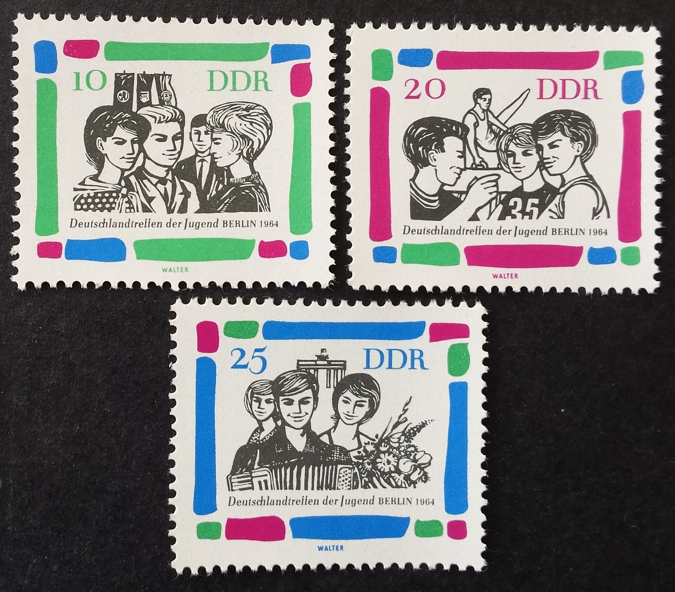 Vokietijos Demokratinė Respublika (VDR), pilna serija, MiNr 1022-1024 MNH**