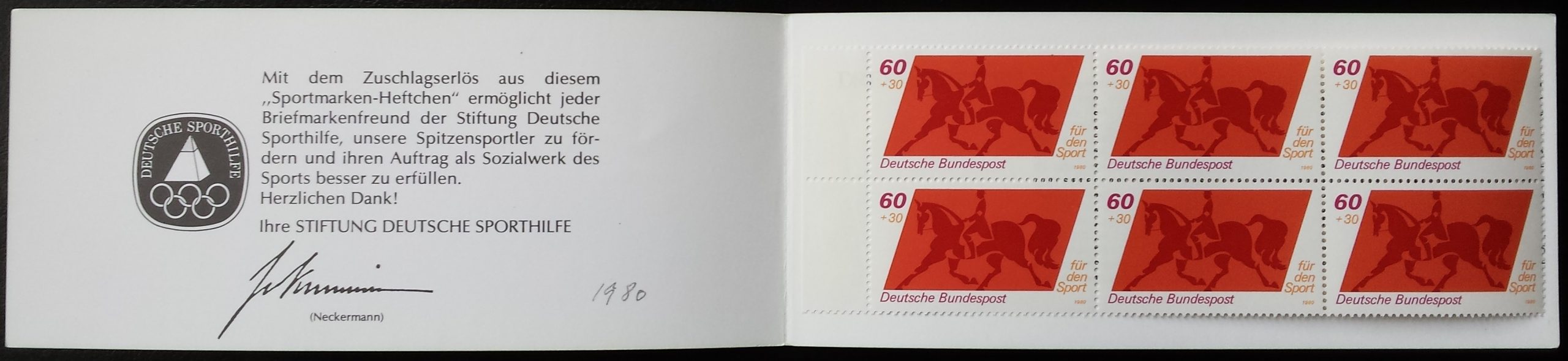 Vokietija, sporto bukletas, MiNr 1047 MNH**