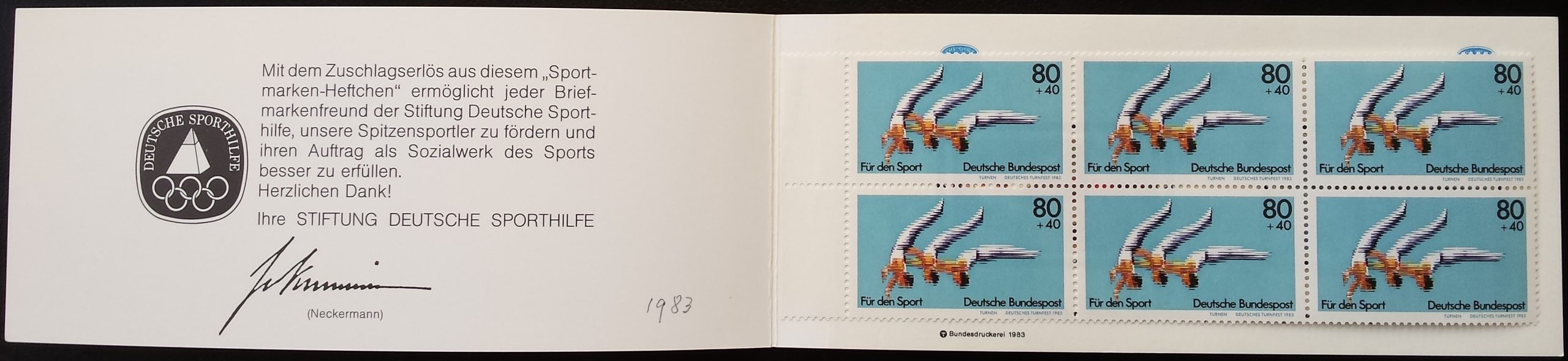 Vokietija, sporto bukletas, MiNr 1172 MNH**