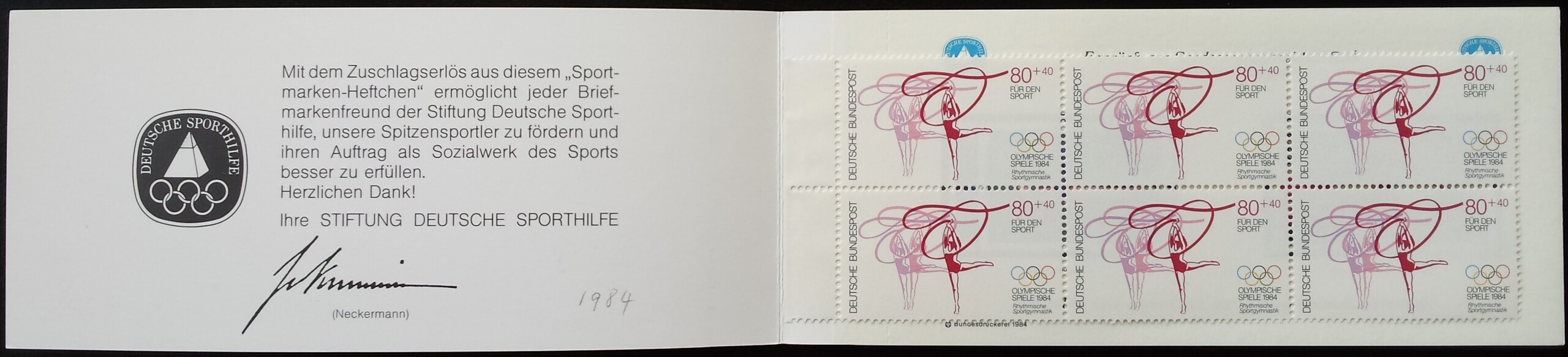 Vokietija, sporto bukletas, MiNr 1207 MNH**