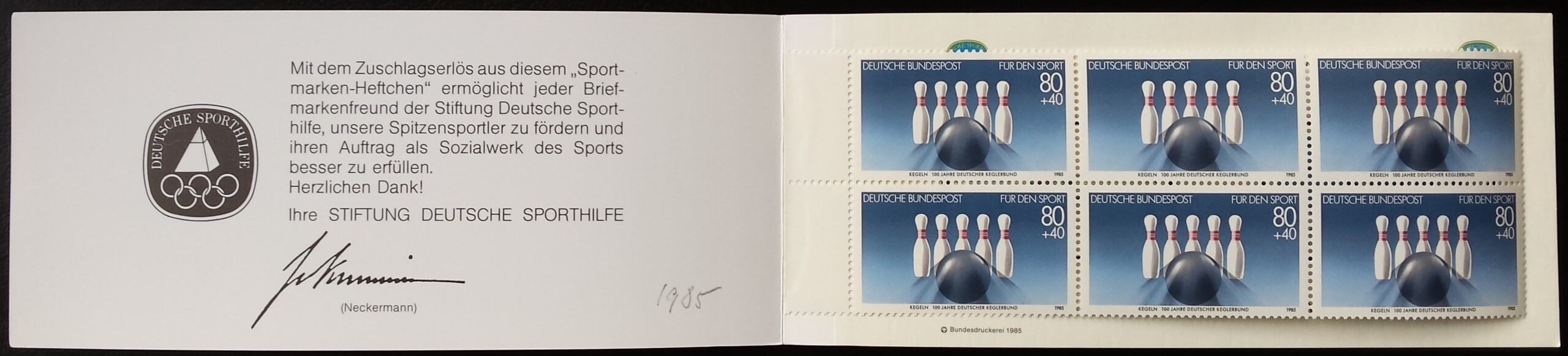 Vokietija, sporto bukletas, MiNr 1238 MNH**