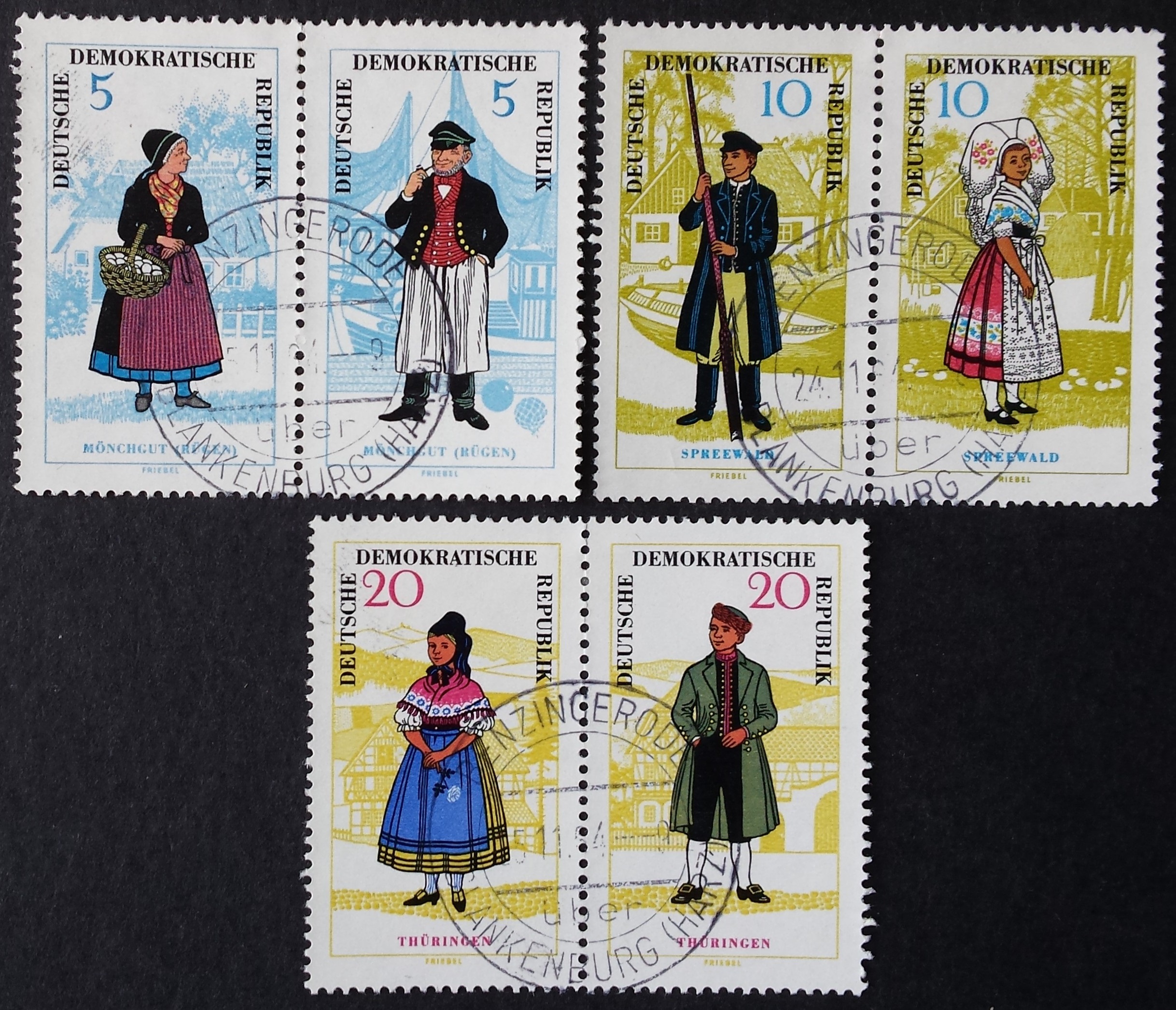 Vokietijos Demokratinė Respublika (VDR), pilna serija, MiNr 1074-1079 Used (O)