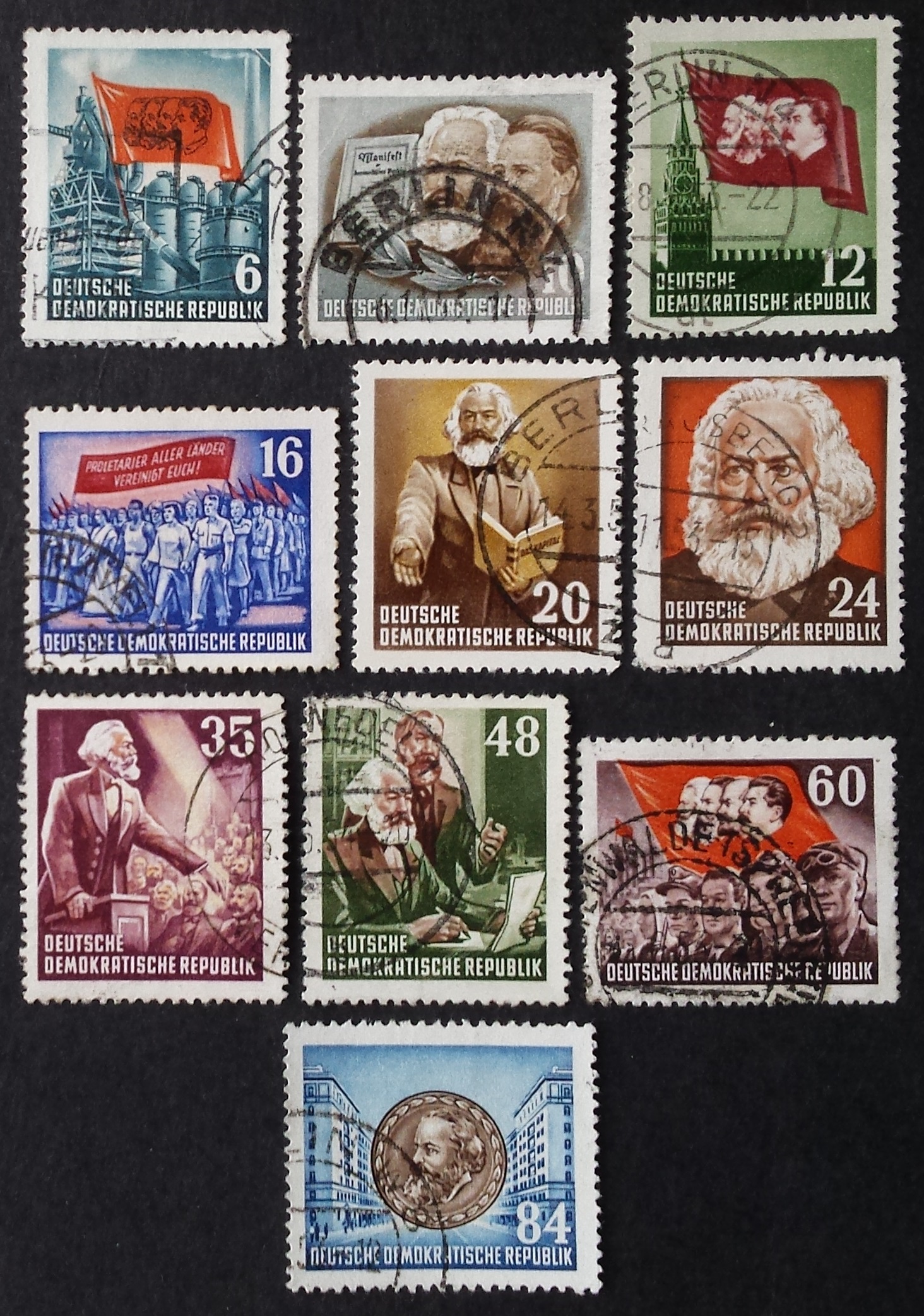 Vokietijos Demokratinė Respublika (VDR), pilna serija, MiNr 344-353 Used (O)