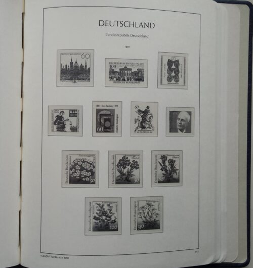 Albumas-katalogas 1980-1993 m. VFR pašto ženklams LEUCHTTURM (su kišenėlėmis)