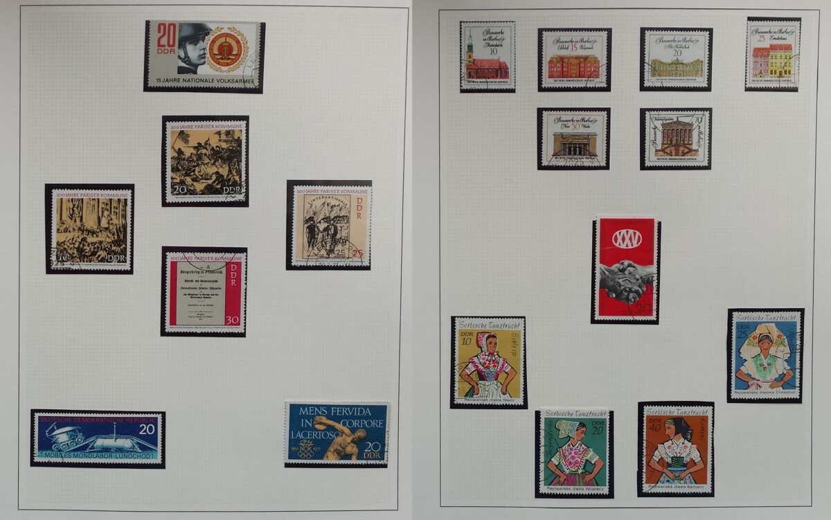 Vokietijos Demokratinės Respublikos (VDR) 1967-1976 metų pašto ženklų kolekcija SAFE albume, Used (O)