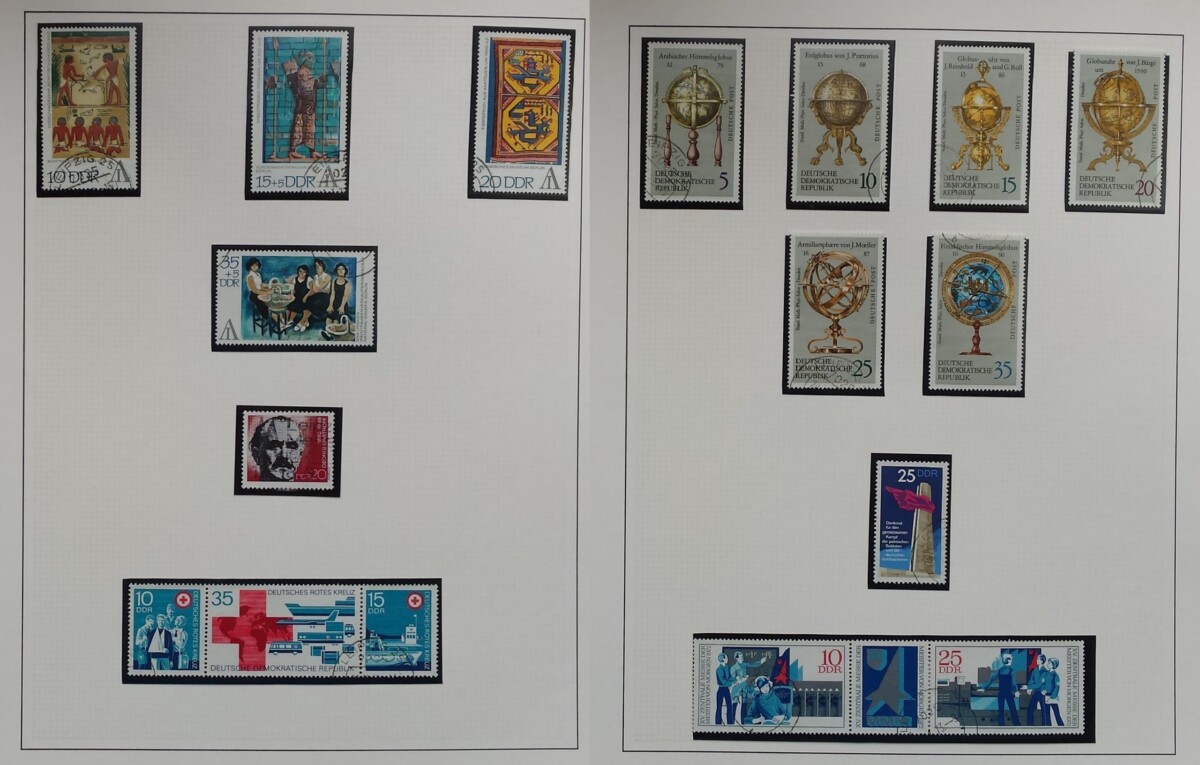 Vokietijos Demokratinės Respublikos (VDR) 1967-1976 metų pašto ženklų kolekcija SAFE albume, Used (O)