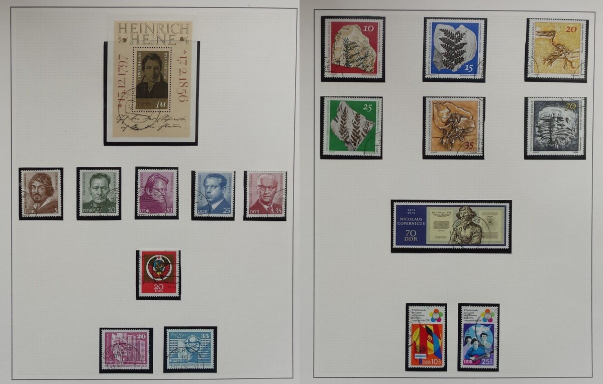 Vokietijos Demokratinės Respublikos (VDR) 1967-1976 metų pašto ženklų kolekcija SAFE albume, Used (O)