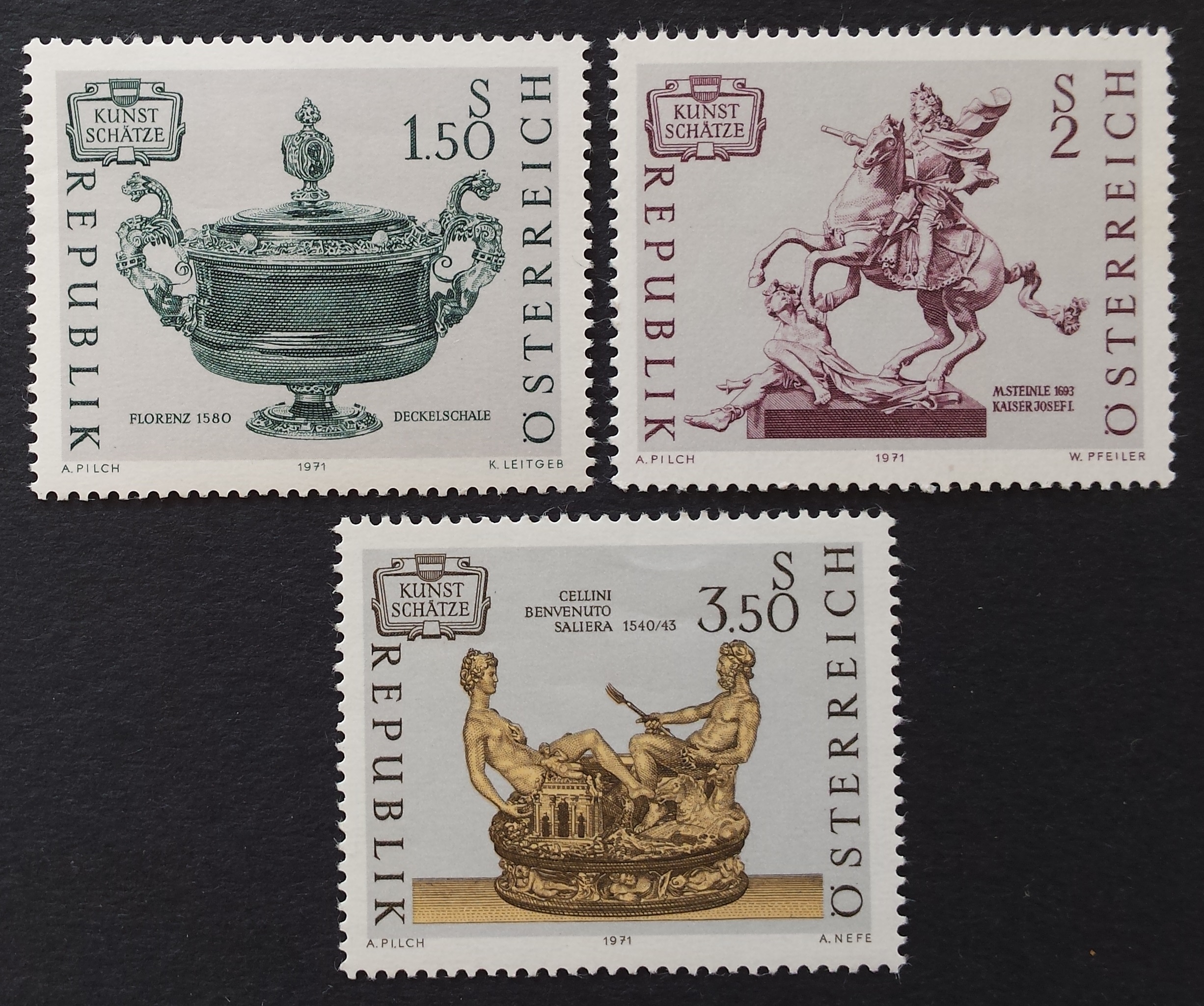 Austrija, pilna serija, MiNr 1355-1357 MNH**