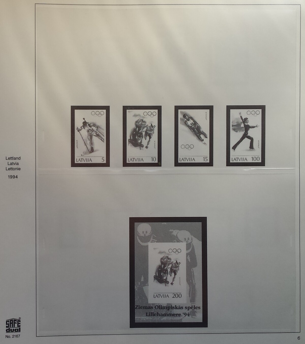 Albumas Latvijos 1992-1995 m. pašto ženklams SAFE