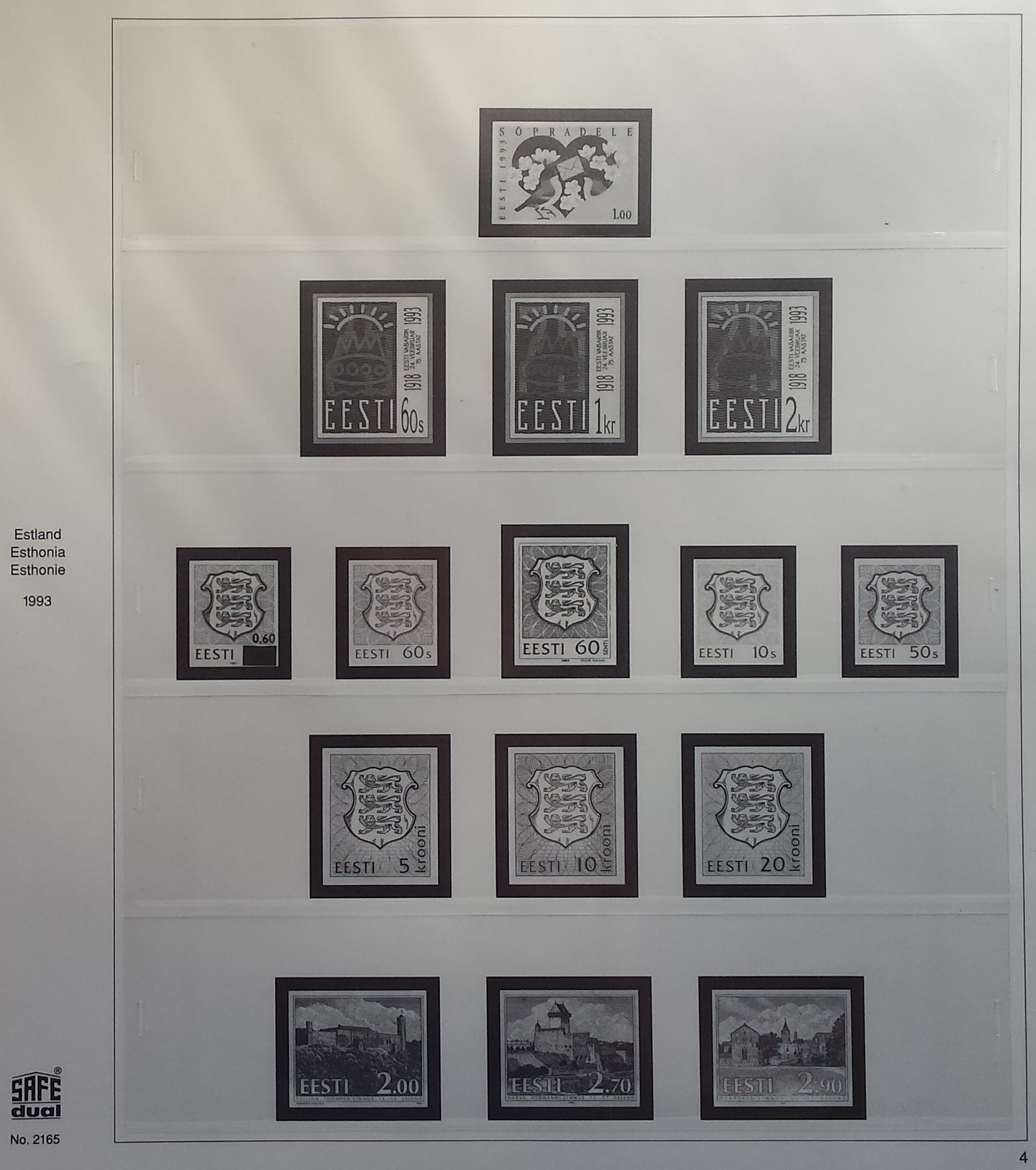 Albumas Estijos 1991-1995 m. pašto ženklams SAFE Albumas Estijos 1991-1995 m. pašto ženklams SAFE