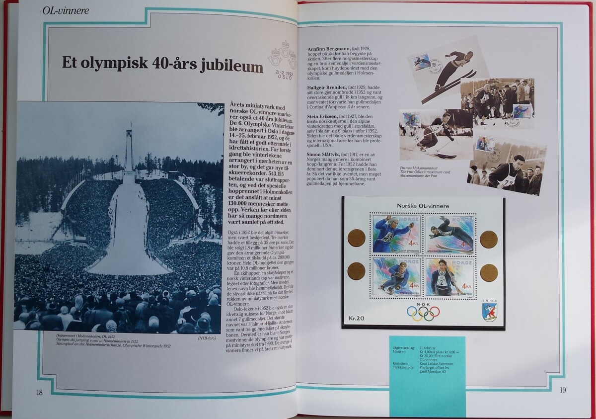 Norvegija, 1992 m. pašto ženklų kolekcija (MiNr 1084-1113)