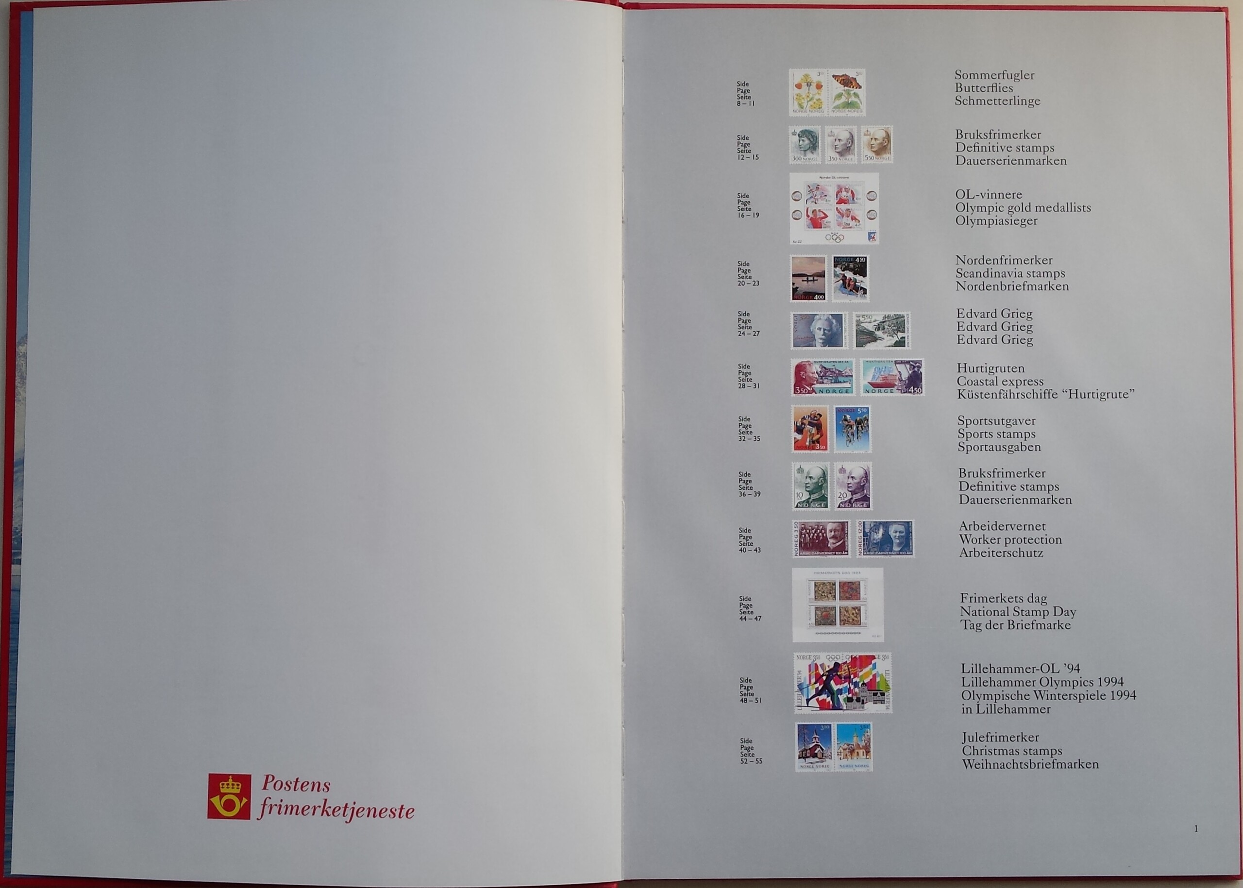 Norvegija, 1993 m. pašto ženklų kolekcija (MiNr 1114-1142) Norvegija, 1993 m. pašto ženklų kolekcija (MiNr 1114-1142)