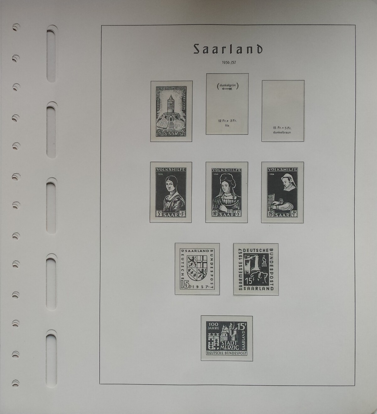 Pokario Vokietija. Saras. 1948-1959 m. albumo lapai Leuchtturm