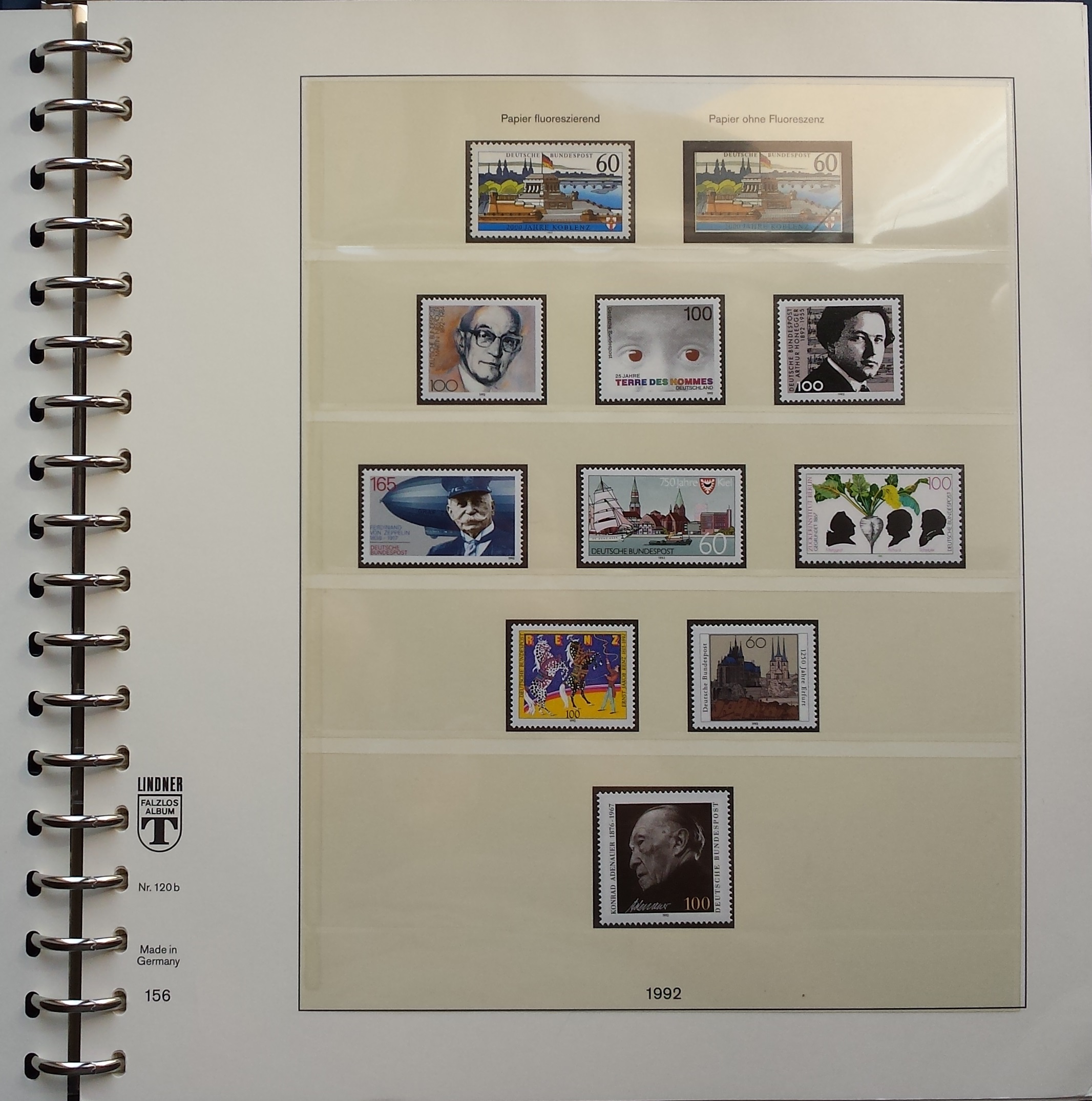 Vokietijos (VFR) 1992-1996 metų pašto ženklų kolekcija Lindner albume MNH** Vokietijos (VFR) 1992-1996 metų pašto ženklų kolekcija Lindner albume MNH**