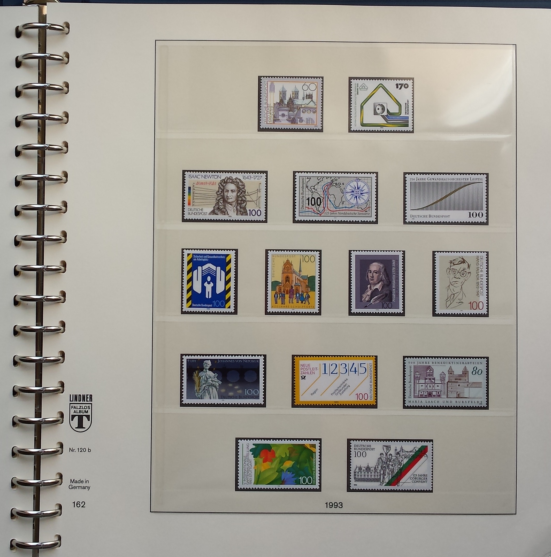 Vokietijos (VFR) 1992-1996 metų pašto ženklų kolekcija Lindner albume MNH** Vokietijos (VFR) 1992-1996 metų pašto ženklų kolekcija Lindner albume MNH**