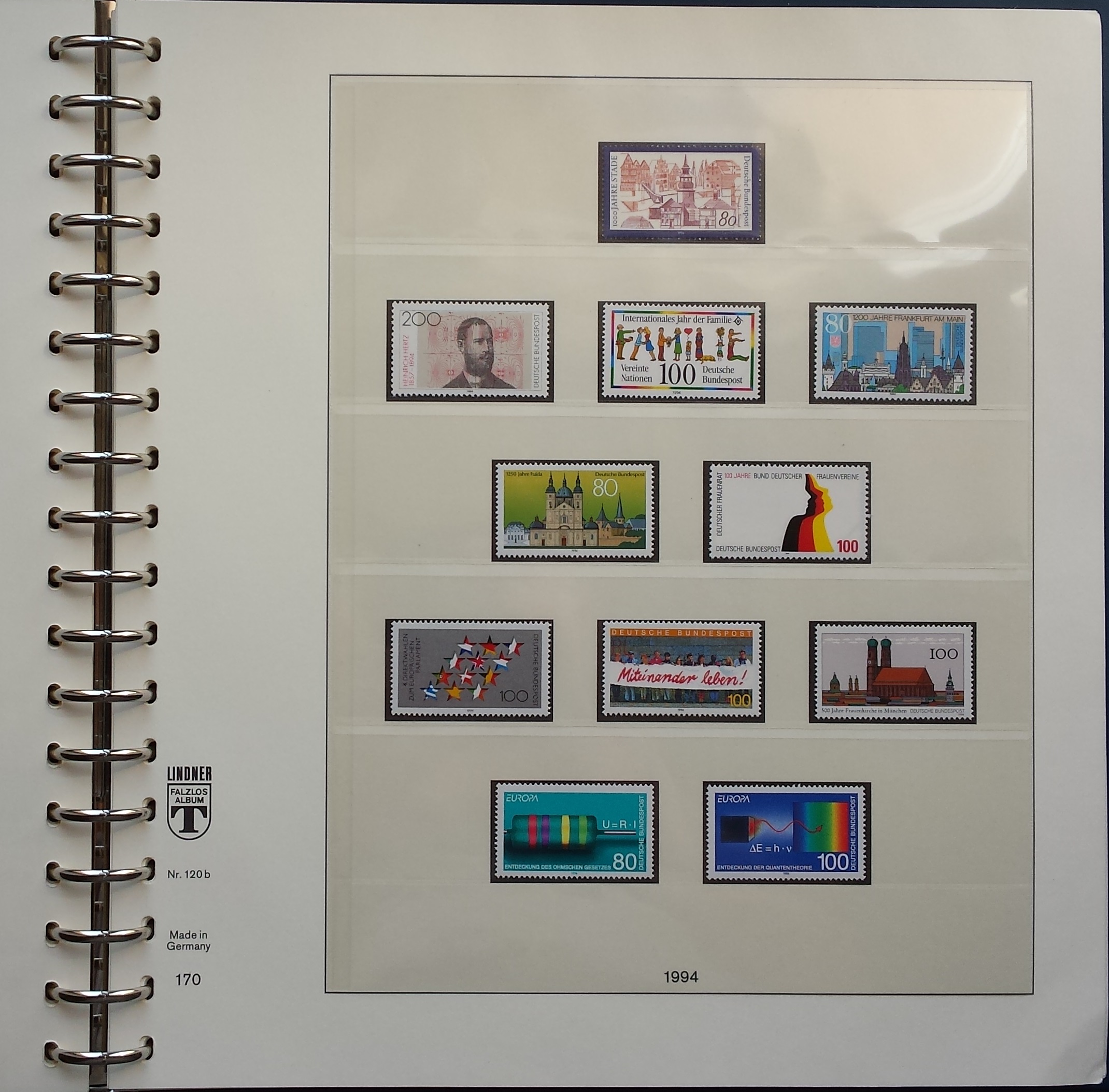 Vokietijos (VFR) 1992-1996 metų pašto ženklų kolekcija Lindner albume MNH** Vokietijos (VFR) 1992-1996 metų pašto ženklų kolekcija Lindner albume MNH**