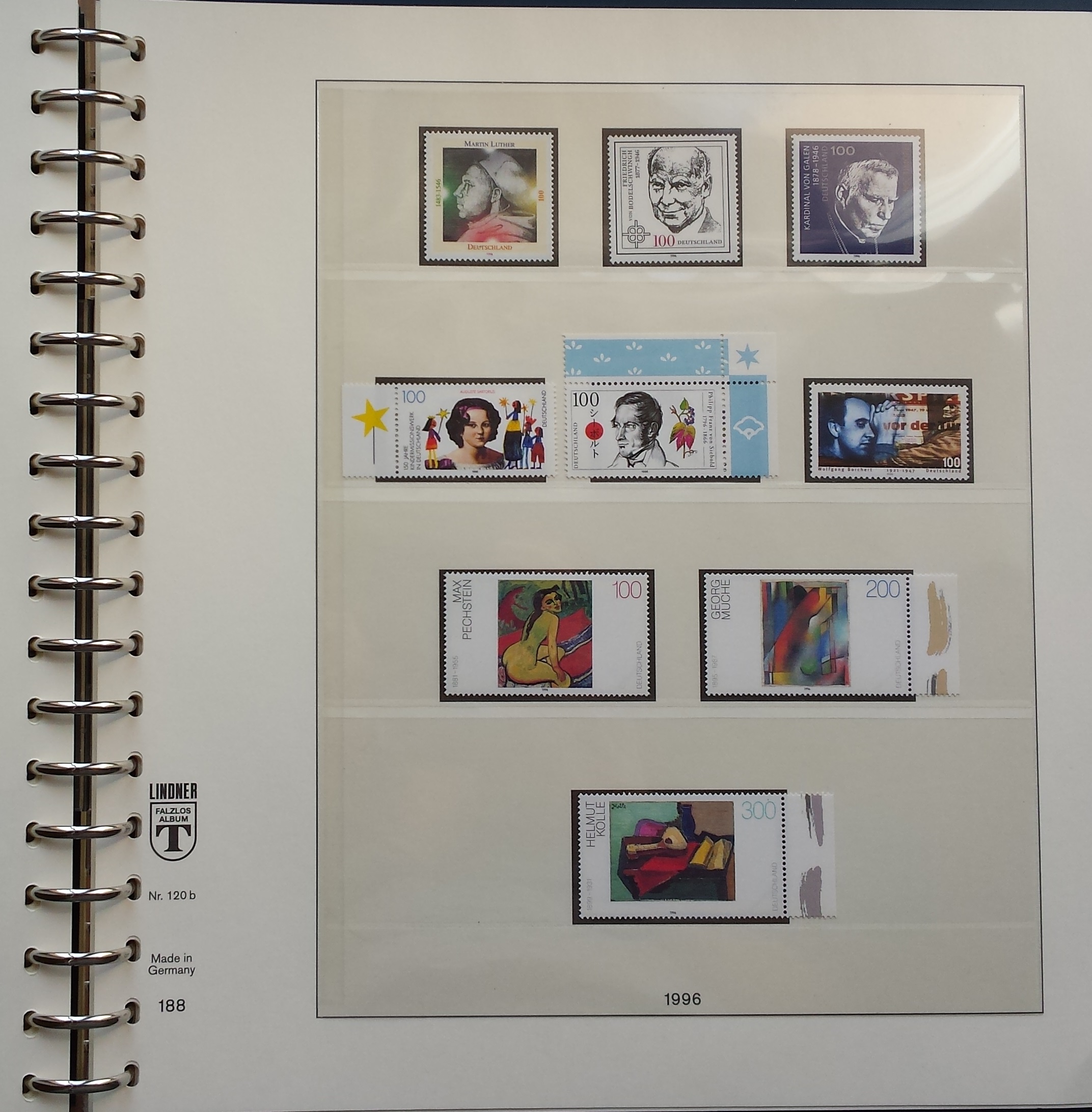 Vokietijos (VFR) 1992-1996 metų pašto ženklų kolekcija Lindner albume MNH** Vokietijos (VFR) 1992-1996 metų pašto ženklų kolekcija Lindner albume MNH**