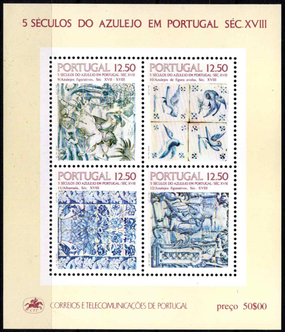 Portugalija, blokas Nr. 42, MiNr 1592, 1603, 1611, 1614 MNH**