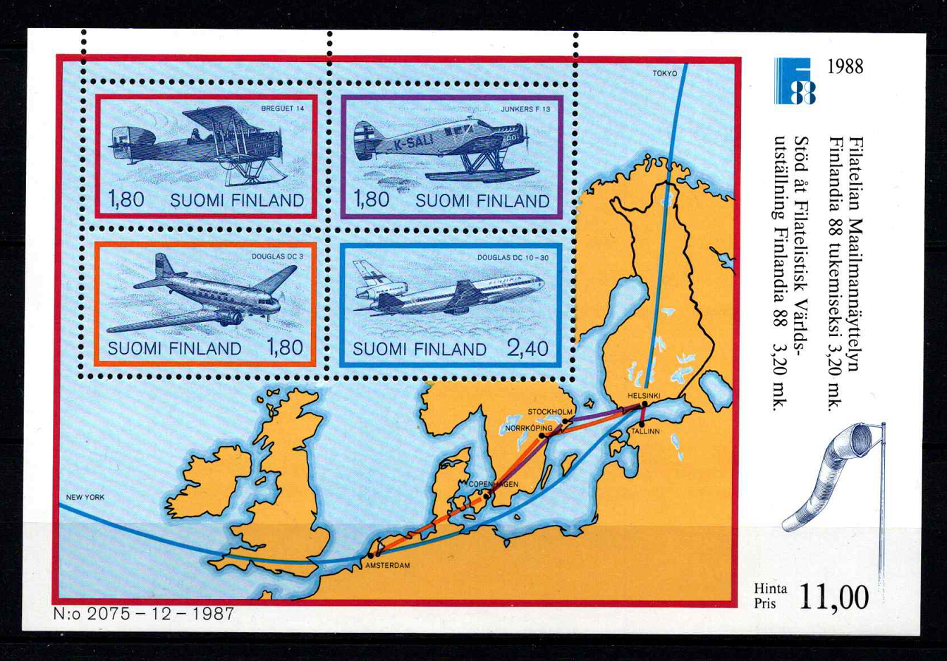 Suomija, blokas Nr. 4, MiNr 1053-1056 MNH**
