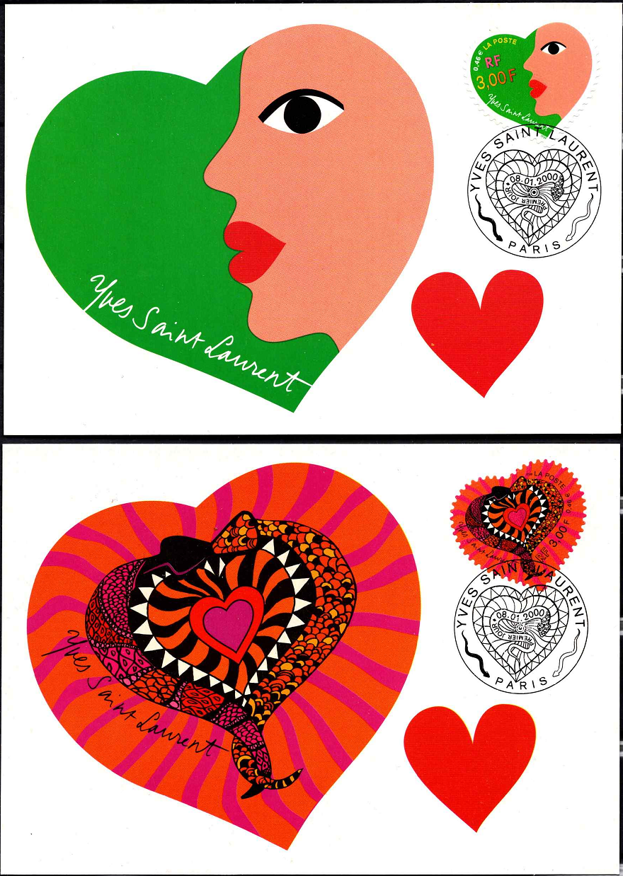 Prancūzija, du atvirlaiškiai su MiNr 3436-3437