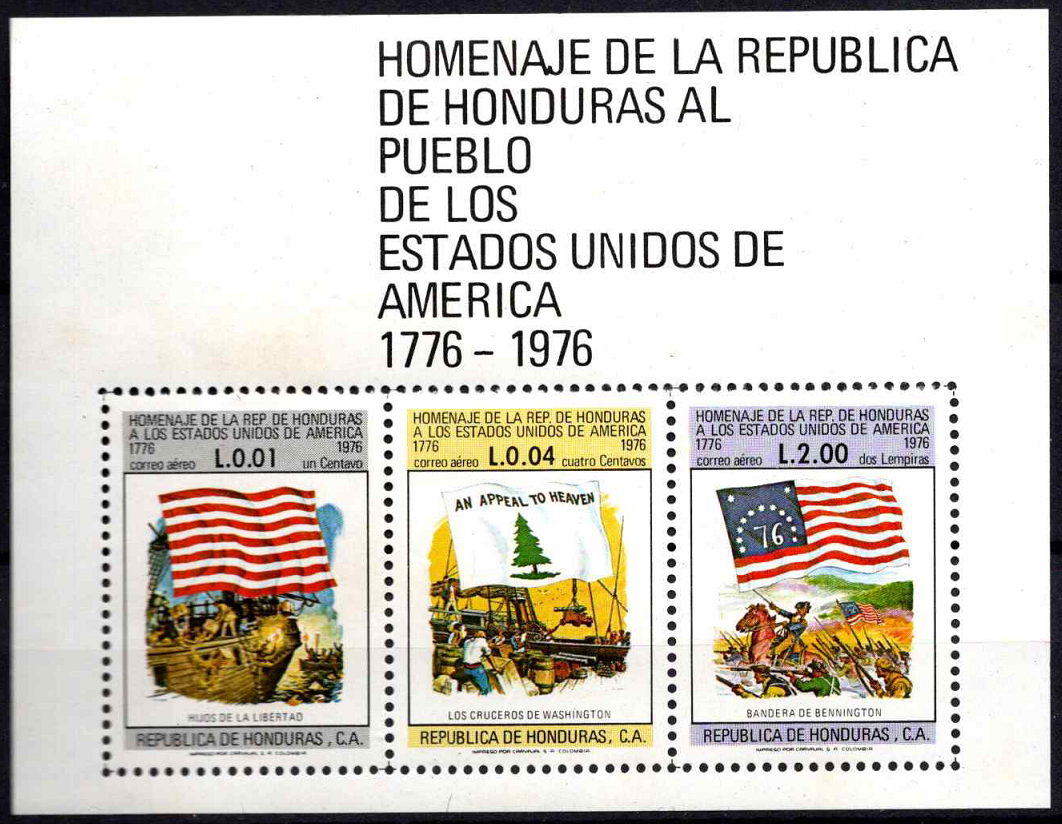 Hondūras, oro paštas, blokas Nr. 26, MiNr 880, 883, 888 MNH**