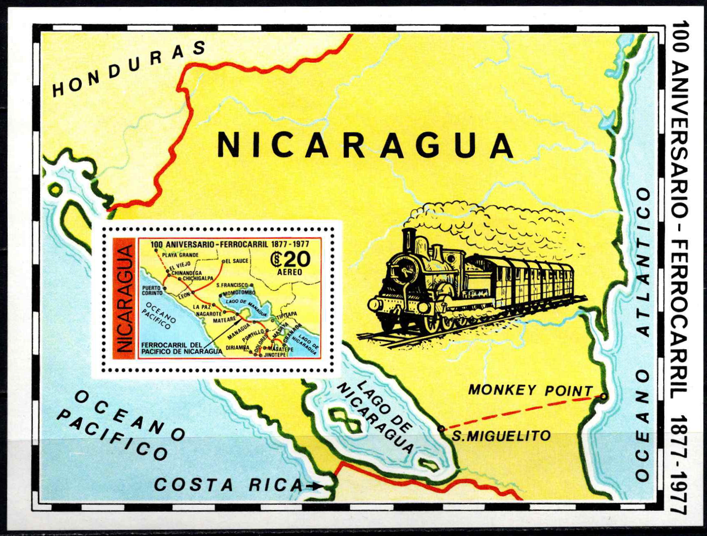 Nikaragva, oro paštas, blokas Nr. 105, MiNr 2036 MNH**