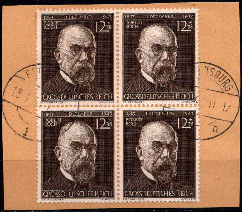 Vokietijos Reichas, kvartblokas iš MiNr 864 Used (O)