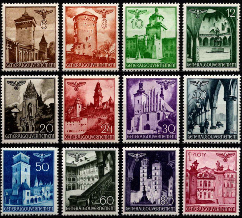 Vokietijos Reichas, Lenkijos okupacija, pilna serija, MiNr 40-51 MLH*/MH*