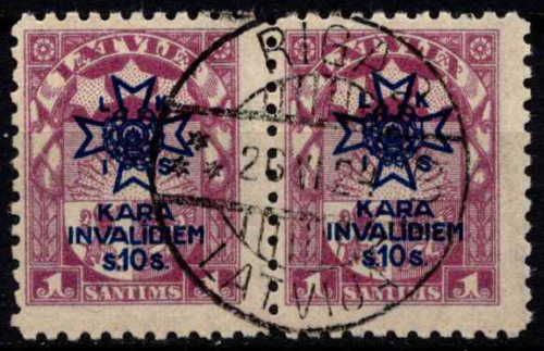 Latvija, horizontali pora MiNr 100 Used (O)