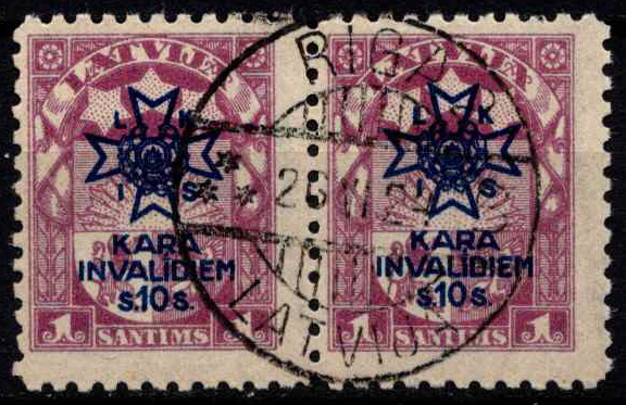 Latvija, horizontali pora MiNr 100 Used (O)