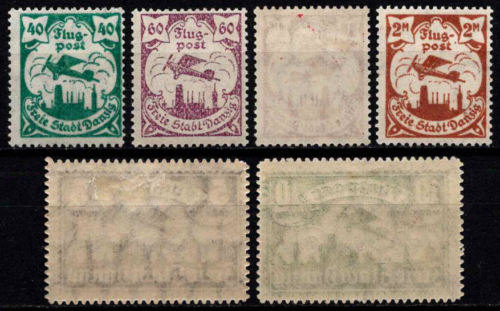 Laisvasis miestas Danzigas, pilna oro pašto serija (II), MiNr 66-71 MNH**/MLH*/MH*