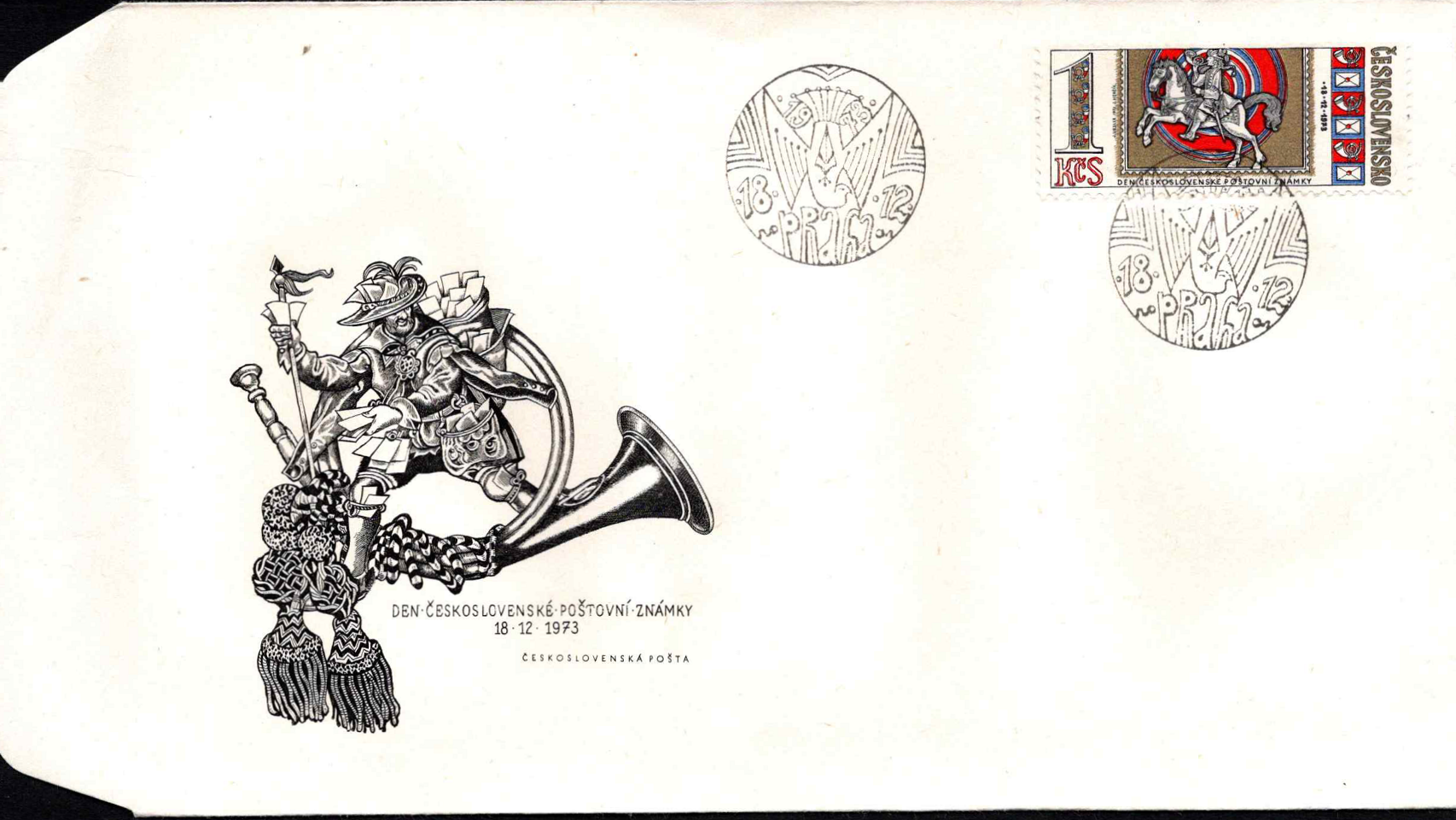 Čekoslovakija, 1973 m. pirmos dienos vokas su MiNr 2178