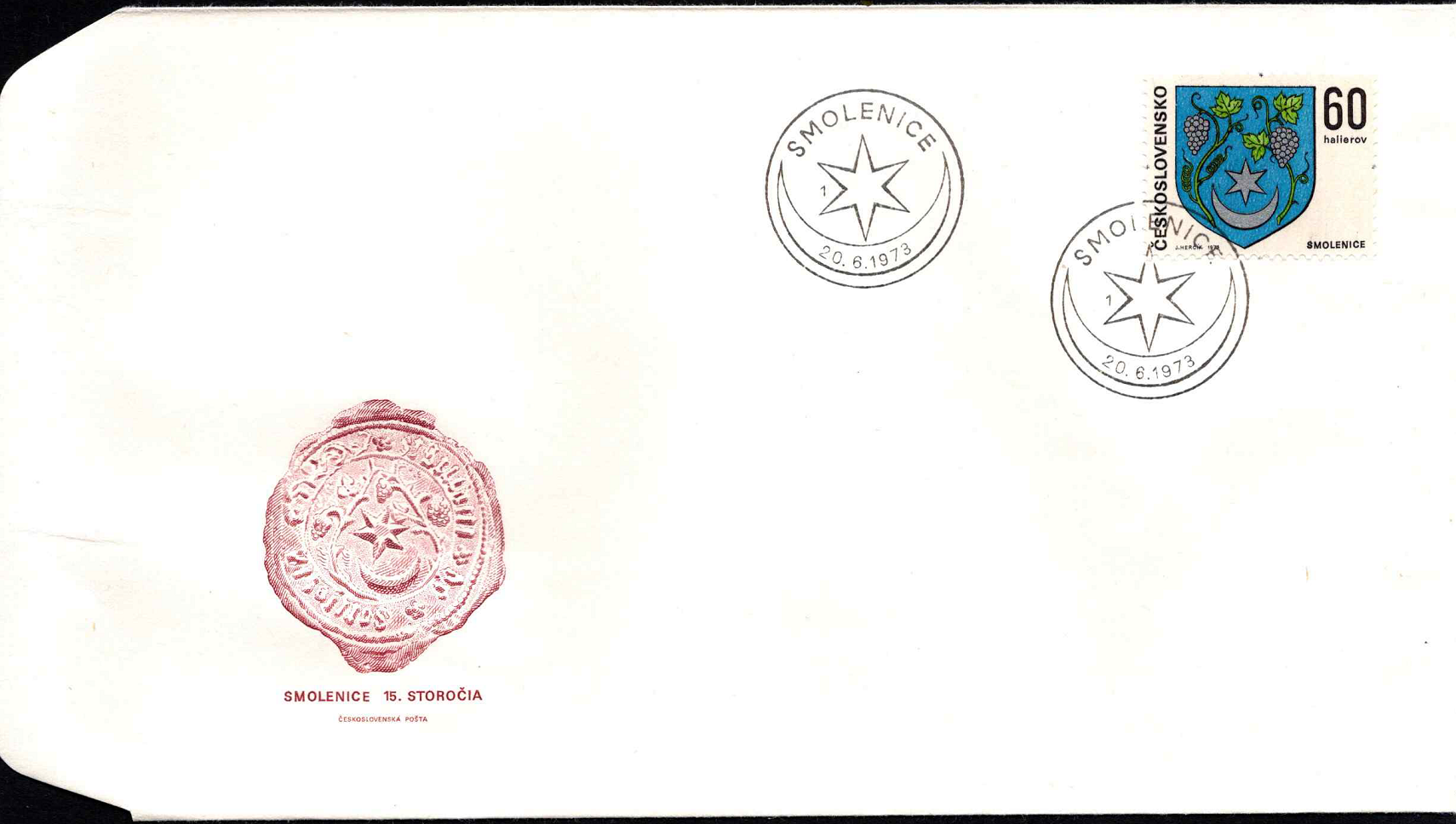 Čekoslovakija, 1973 m. pirmos dienos vokas su MiNr 2145