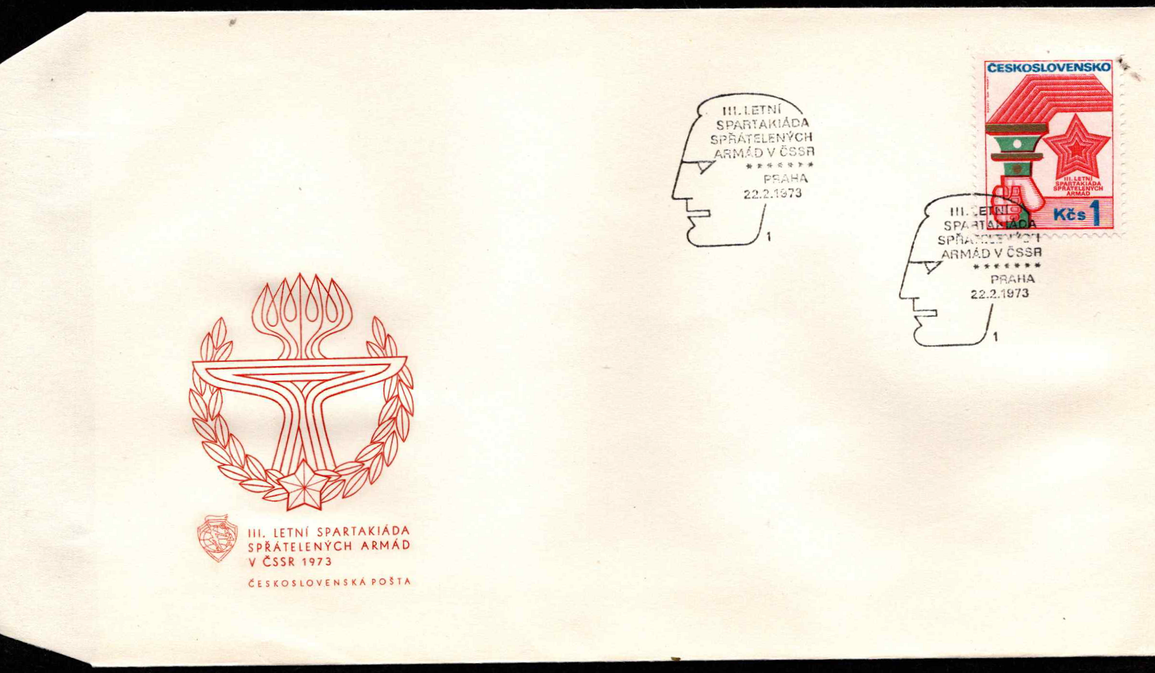 Čekoslovakija, trys 1973 m. pirmos dienos vokai su MiNr 2121-2123