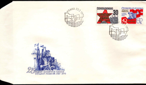 Čekoslovakija, 1973 m. pirmos dienos vokas su MiNr 2124-2125