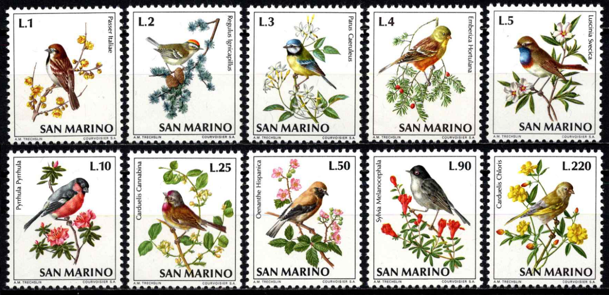 San Marinas, pilna serija, MiNr 1003-1012 MNH**